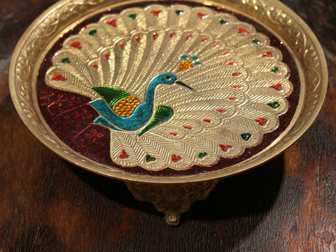 Brass Peacock Design Plate
