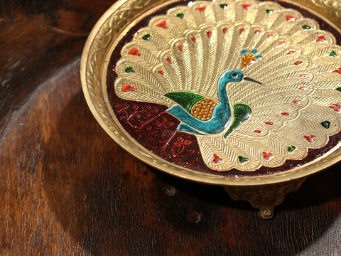 Brass Peacock Design Plate