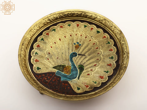 Brass Peacock Design Plate