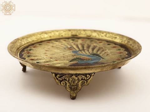 Brass Peacock Design Plate
