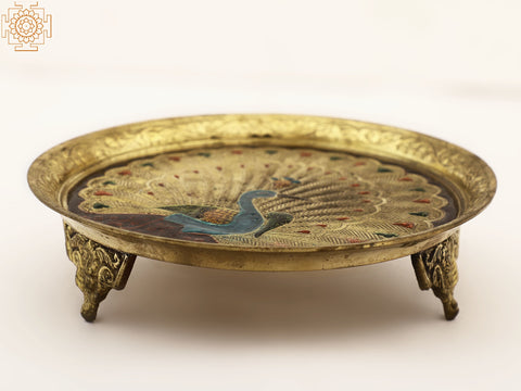 Brass Peacock Design Plate