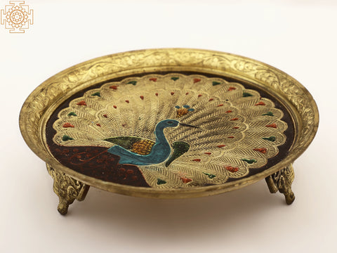 Brass Peacock Design Plate