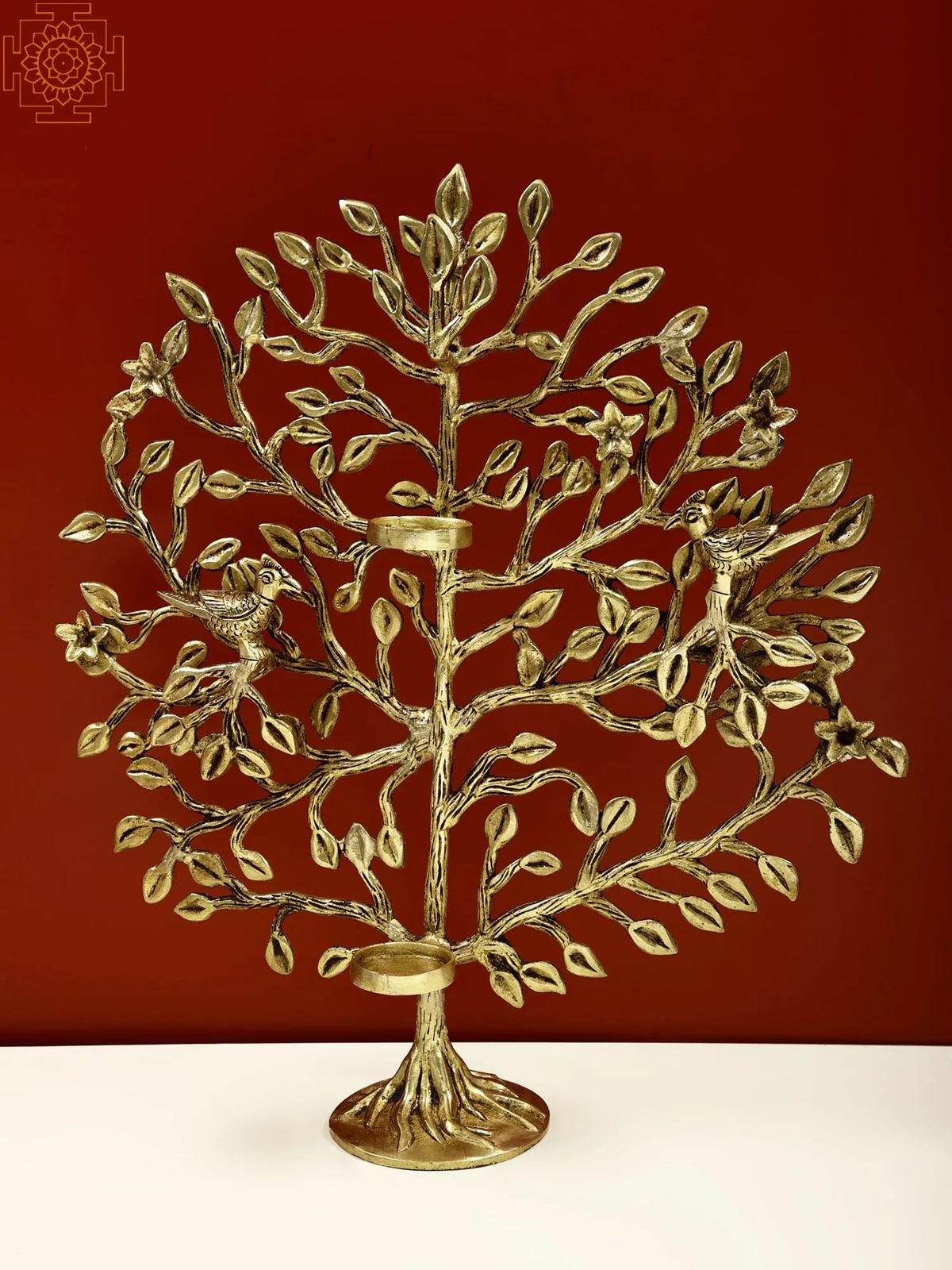 Brass Tree with Candle Holder