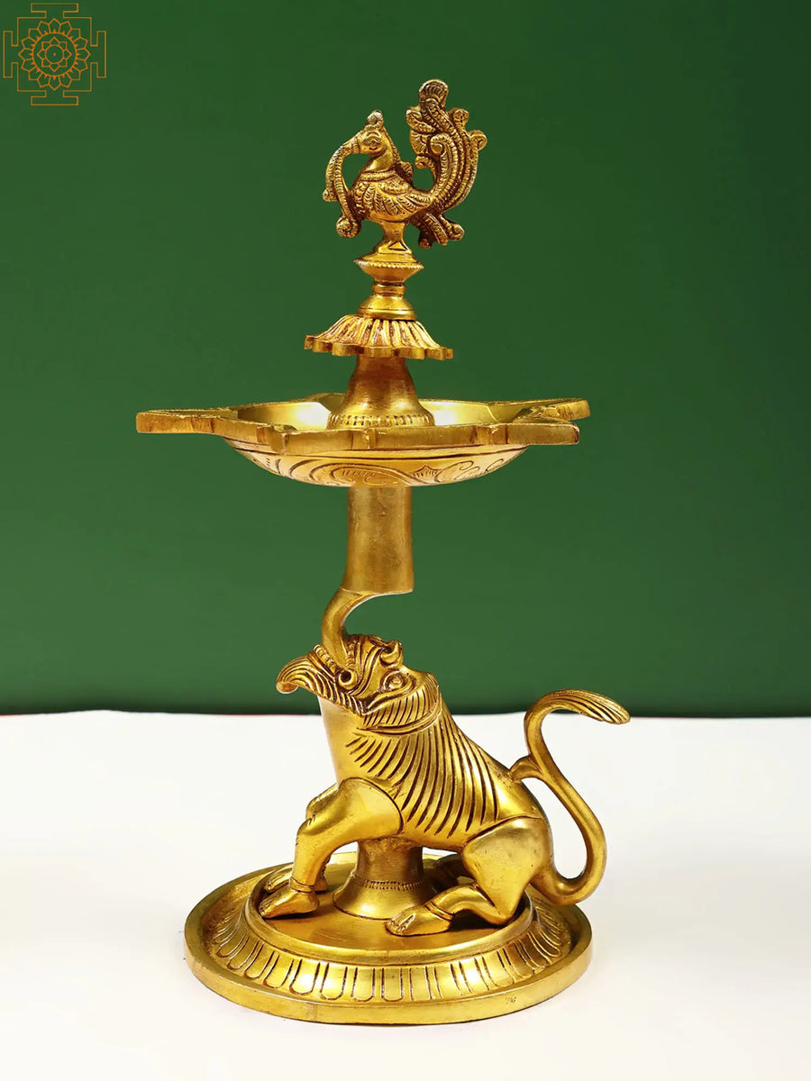12" Brass Peacock Table Lamp for Home Decor