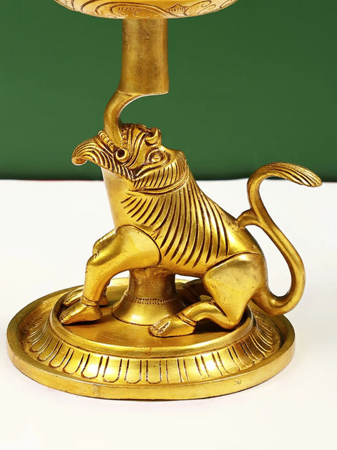 12" Brass Peacock Lamp