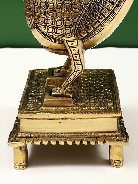 9" Peacock-shaped Engraved Brass Hookah Base