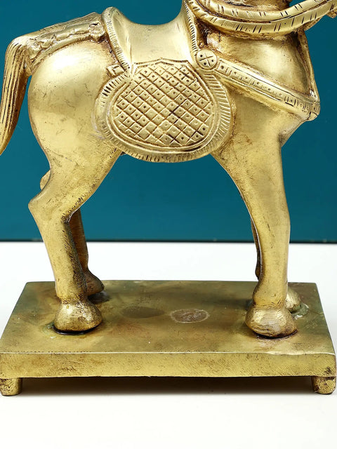 7" Small Brass Horse Statue