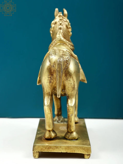 7" Small Brass Horse Statue