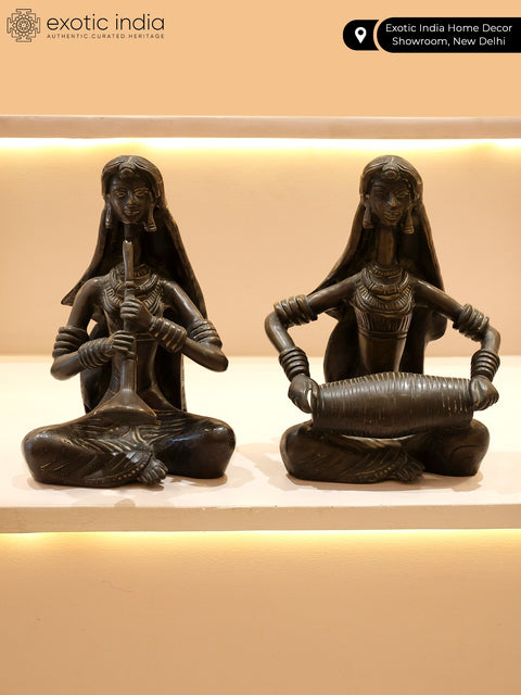 10" Brass Musical Ladies Set