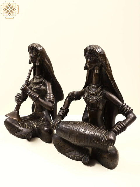 10" Brass Musical Ladies Set