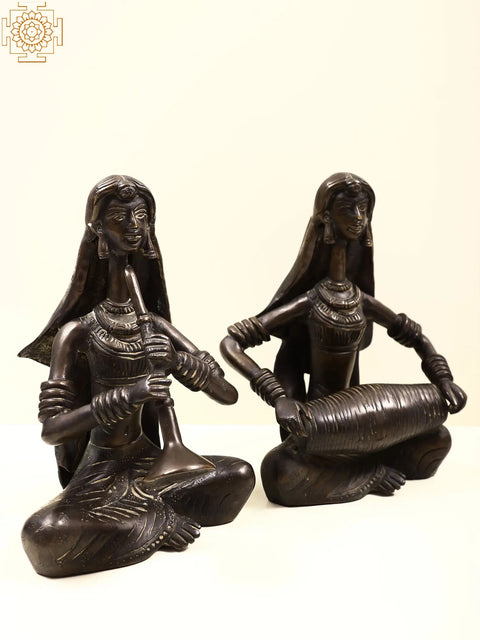 10" Brass Musical Ladies Set