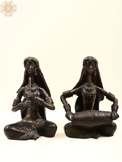 10" Brass Musical Ladies Set