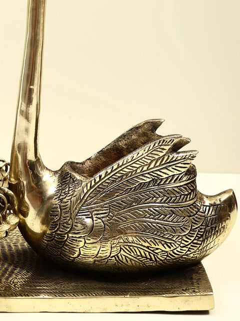 12" Traditional Urli with Swan For Home Decor