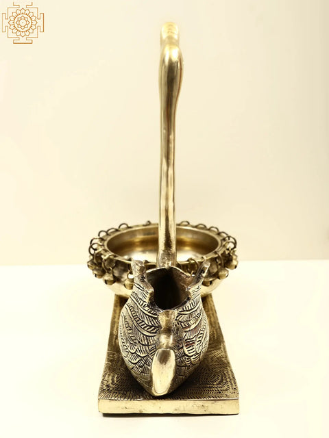 12" Traditional Urli with Swan For Home Decor
