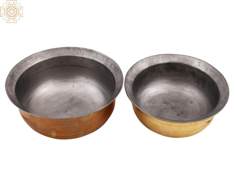 Set of 2 Brass Traditional Cookware (Patila)