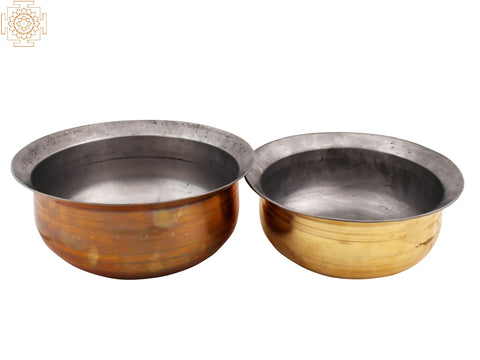 Set of 2 Brass Traditional Cookware (Patila)