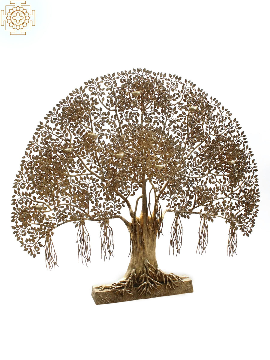 65" Brass Tree of Life Statue for Home Decor