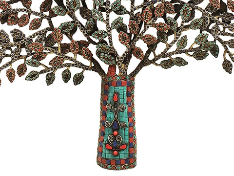 23" Brass Tree Wall Mounted with Inlay Work