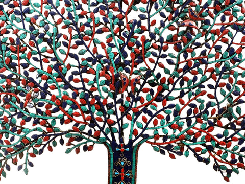 47" Large Brass Tree of Life Wall Mounted with Inlay Work