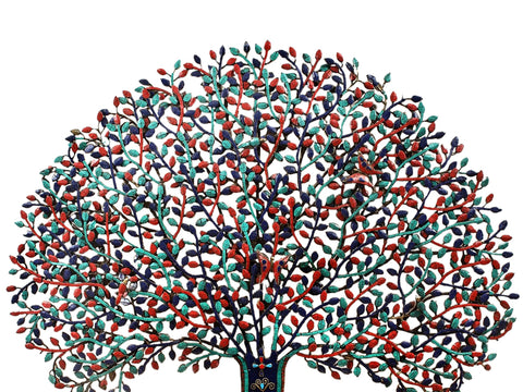 47" Large Brass Tree of Life Wall Mounted with Inlay Work