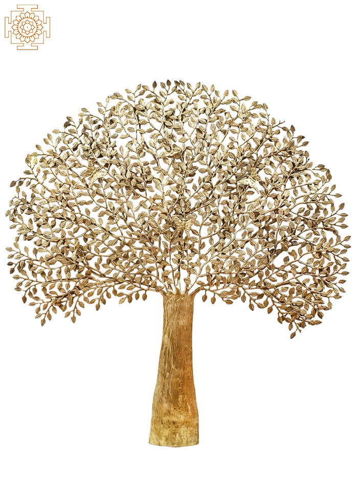 46" Brass Tree of Life Wall Hanging for Home Decor