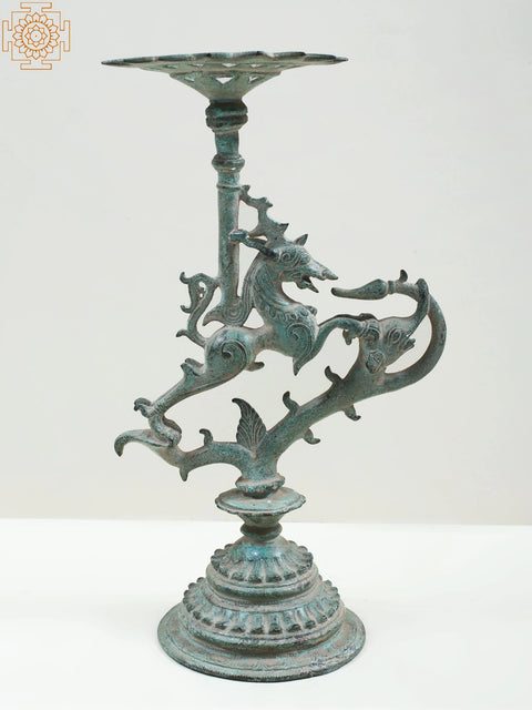 12" Brass Horse Candle Stand