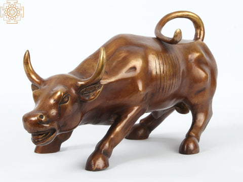 New York Wall Street Bull Brass Figurine
