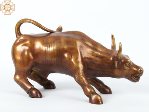New York Wall Street Bull Brass Figurine