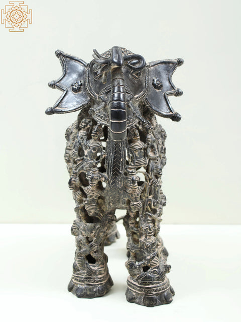 12" Brass Elephant (Tribal Dhokra Art) Figurine