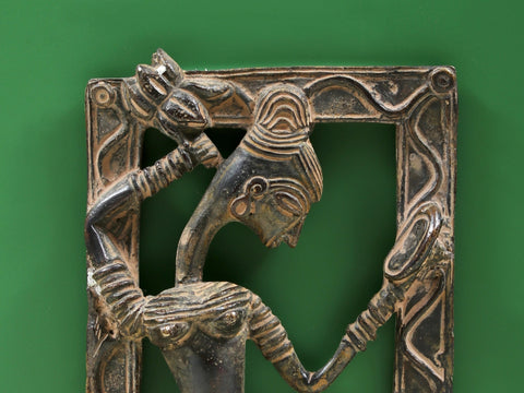 6" Small Vintage Tribal Mirror Lady Wall Hanging