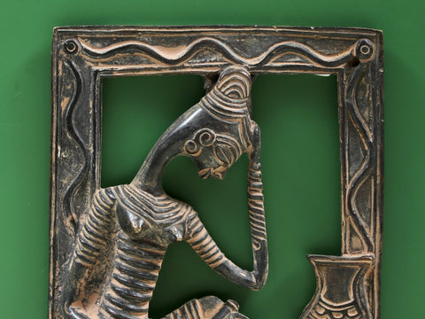 6" Small Vintage Tribal Lady Wall Hanging