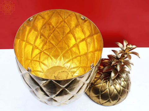 36" Large Brass Good Luck Pineapple