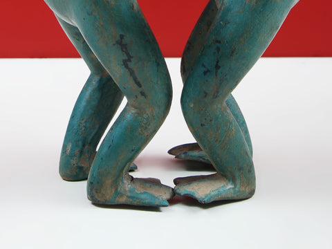 7" Small Brass Its Takes Two to Tango Dancing Frog