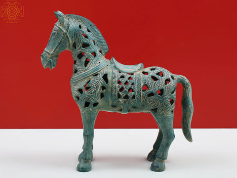 8" Brass Decorative Horse Figurine