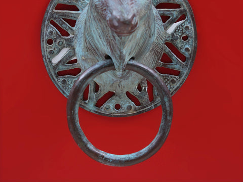 8" Brass Reindeer Head Door Knocker