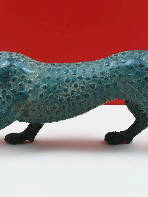 11" Brass Jaguar Figurine | Home Decor Showpiece