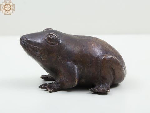 3" Small Brass Frog Statue | Brass Frog Figurine