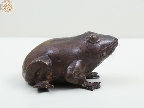 3" Small Brass Frog Statue | Brass Frog Figurine