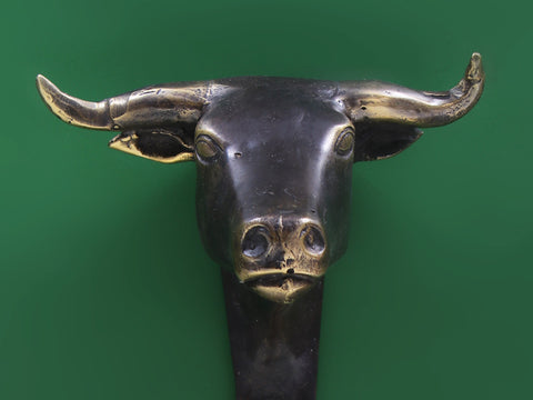 6" Small Brass Bull Head Wall Hook