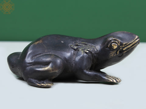 3" Little Brass Frog Statue