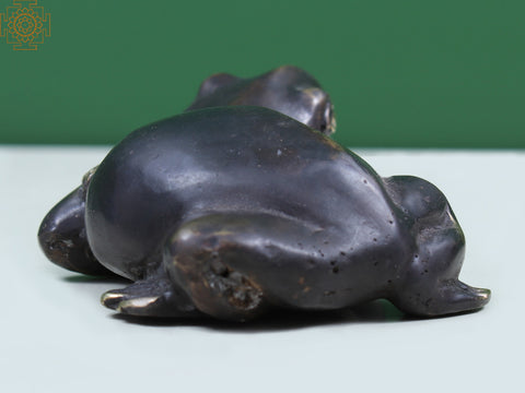 3" Little Brass Frog Statue