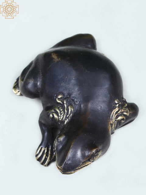 3" Little Brass Frog Statue