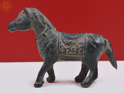 4" Small Brass Horse Statue Handmade Animal Figurine