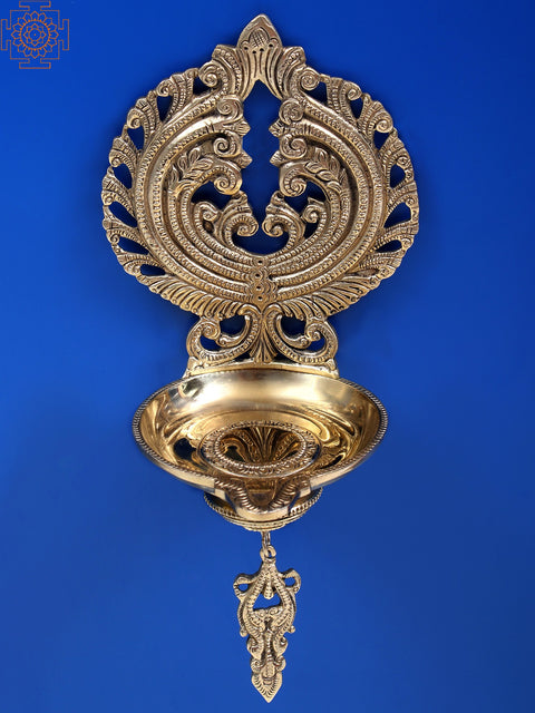 11" Brass Decorative Wall Hanging Diya
