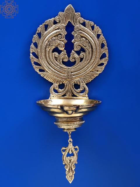 11" Brass Decorative Wall Hanging Diya