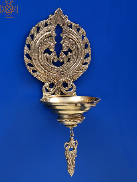 11" Brass Decorative Wall Hanging Diya