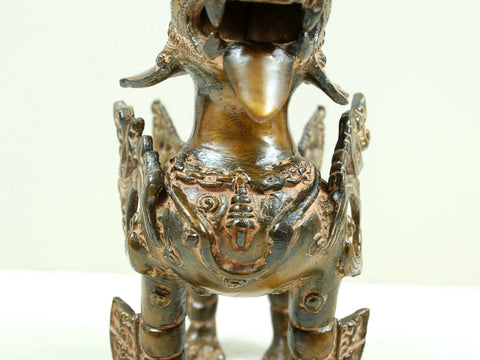 9" Pair of Tibetan Buddhist Temple Lions
