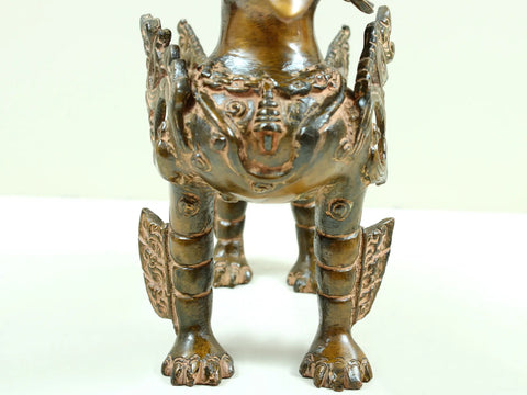 9" Pair of Tibetan Buddhist Temple Lions