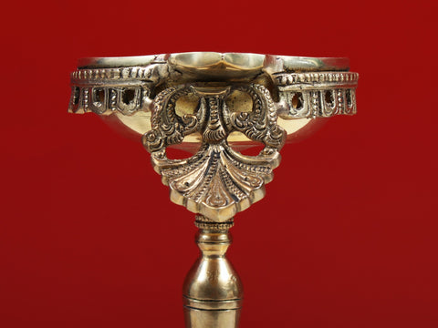 9" Brass Diya on Tortoise