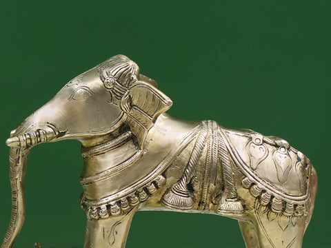 8" Brass Decorative Pair of Elephants